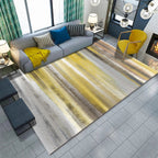 Contemporary abstract patterned carpet gray and yellow polyester rug non-slip backing washable rug for the bedroom