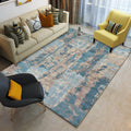 Vintage Abstract Pattern Rug Blue Novelty Rug Polyester Washable Rug for Living Room