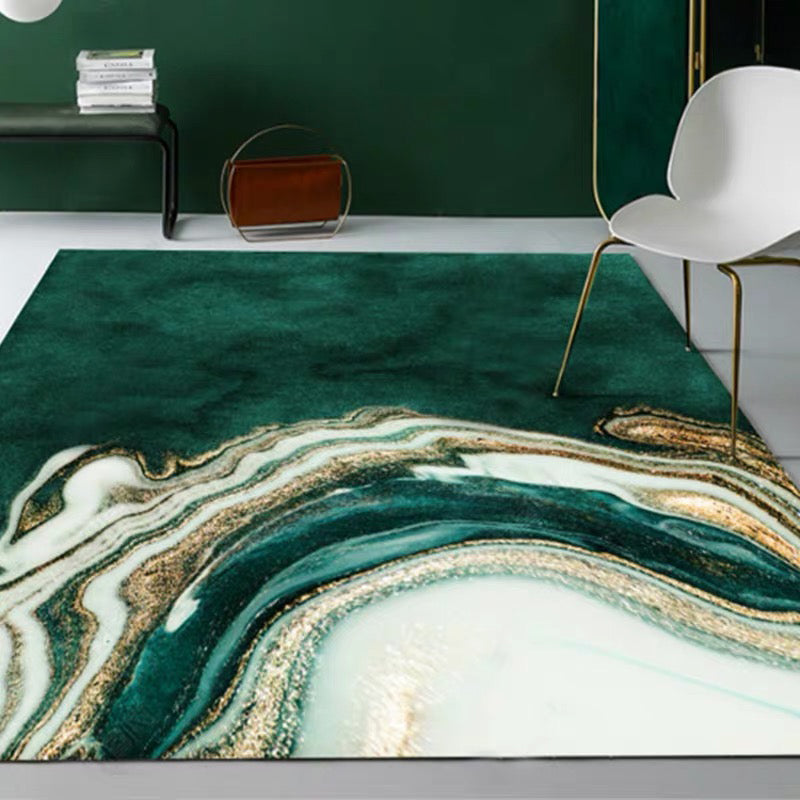 Large Bedroom Rug Modern Abstract Marble Pattern Area Rug Polyester Washable Rug