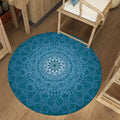 Stylish floral pattern rug Blue Persian rug Flannel non-slip rug Washable rug for the living room