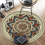 Casual Floral Print Rug Gray and Yellow Vintage Rug Flannel Non-Slip Back Washable Floor Covering for Living Room
