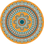 Brown and Yellow Persian Carpet Flannel Floral Pattern Carpet Washable Non-Slip Underlay Carpet for Living Room