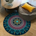 Moroccan Floral Pattern Rug Pink and Blue Flannel Rug Machine Washable Non-Slip Rug for Bedroom