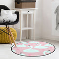 Pink Children's Room Carpet Children's Animal Unicorn Swan Flower Heart Pattern Carpet Polyester Pet-Friendly Carpet