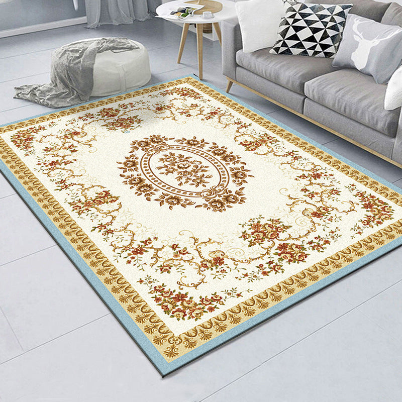 American controlled pattern carpet with striped multicolor polyester machine washable non-slip area rug for bedroom