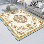 American controlled pattern carpet with striped multicolor polyester machine washable non-slip area rug for bedroom