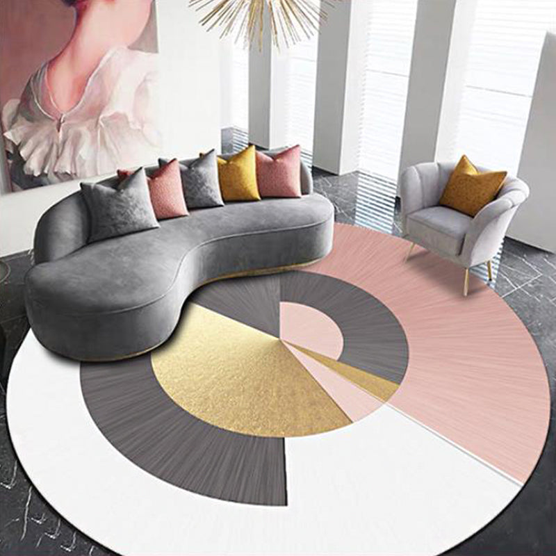 Green circles pattern carpet polyester modern rug washable non-slip pet-friendly rug for the living room