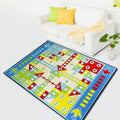 Blue Children's Room Carpet Kids Chessboard Pattern Carpet Polyester Washable Non-Slip Backing Pet-Friendly Carpet