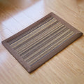 Country Striped Pattern Rug Brown and Coffee Jute Rug Non-Slip Pet-Friendly Washable Area Rug for Study Room