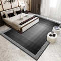 Modernist Ombre Pattern Rug Black Polyester Rug Non-Slip Pet-Friendly Washable Rug for Bedroom