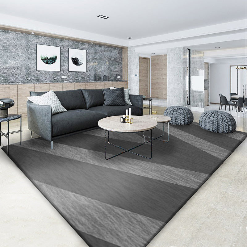 Modernist geometric pattern rug Grey Polyester rug Non-slip Pet friendly Washable rug for bedroom