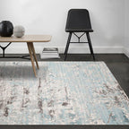 Stylish Abstract Area Rug Multicolor Industrial Rug Polypropylene Pet-Friendly Washable Non-Slip Indoor Area Rug for Bedroom
