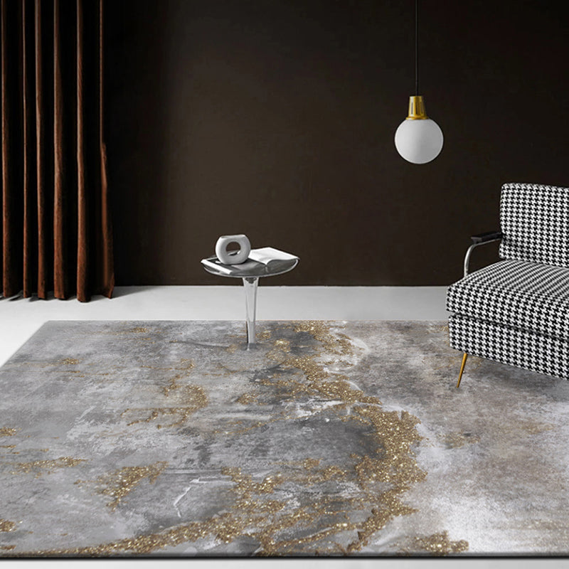 Gray industrial indoor carpet polyester abstract carpet washable non-slip carpet for bedroom