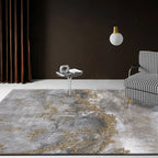 Gray industrial indoor carpet polyester abstract carpet washable non-slip carpet for bedroom
