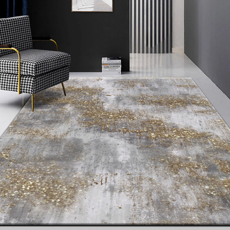 Gray industrial indoor carpet polyester abstract carpet washable non-slip carpet for bedroom