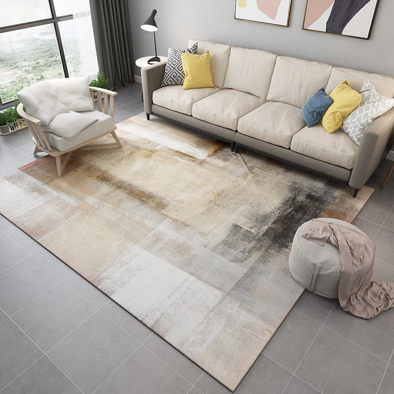 Unique Abstract Rug Modernism Rug Polyester Machine Washable Non-Slip Pet Friendly Carpet for Living Room