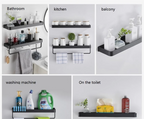 ALUMAX – Black Aluminum Corner Shelf without Drilling