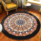 Yellow and black bedroom rug Americana Southwest rug polyester washable area rug