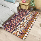 Dark Pink Diamond Geometric Tribal Area Rug Purple Pink Stylish Polyester Power Loom Indoor Area Rug with Indian Deco
