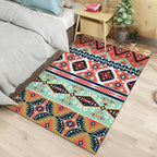Color Southwest Native Americana Carpet Striped Geometric Area Rug Polyester Stain-Resistant Indoor Rug