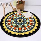 Yellow and black Americana rug Polyester Southwestern rug non-slip backing rug for bedroom