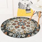 Vintage Southwest Carpet White and Black Tribal Carpet Polyester Non-Slip Backing Area Rug for Bedroom