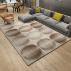 Brown Bedroom Carpet Novelty Circle Triangle Stripe Pattern Area Rug Polyester Washable Rug