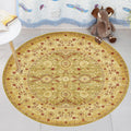 Retro Medallion Rug Yellow Tribal Rug Polyester non-slip backing washable rug for living room