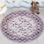 Purple Americana Rug Polyester Southwest Rug Non-Slip Back Washable Rug for the Bedroom