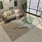 Colorful Novelty Carpet Polyester Color Block Lines Pattern Carpet Washable Area Rug for Bedroom