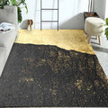 Novelty Home Decoration Rug in Gold Color Block Print Area Rug Polyester Washable Rug