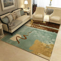 Multicolor Novelty Rug Polyester Color Block Circle Pattern Rug Washable Rug for Bedroom