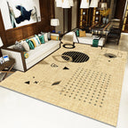 Yellow Home Accessory Area Rug Novelty Geometric Jug Pattern Area Rug Polyester Washable Carpet