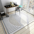 White contemporary carpet polyester striped pattern carpet washable carpet for the bedroom
