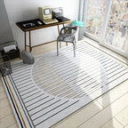 White contemporary carpet polyester striped pattern carpet washable carpet for the bedroom