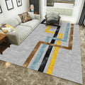 Modern striped patterned rug gray polyester rug washable rug for the living room