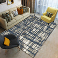 Novelty Bedroom Rug in Brown and Ivory Geometric Stripes Print Rug Polyester Washable Rug