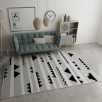 Gray Home Decoration Mat New Geometric Triangle Stripe Pattern Area Rug Polyester Washable Rug