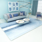 Funky Ombre Pattern Rug Blue Simple Rug Polyester Washable Rug for Bedroom