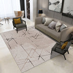 Novelty Bedroom Rug in Ivory and Brown Geometric Triangle Print Rug Polyester Washable Area Rug