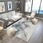 Creative Abstract Pattern Carpet Gray Contemporary Carpet Polyester Washable Non-Slip Back Area Rug for Living Room