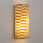 Half-cylindrical wall lamp for flush mounting Minimalist bamboo 1 head hallway wall light in beige