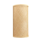 Half-cylindrical wall lamp for flush mounting Minimalist bamboo 1 head hallway wall light in beige