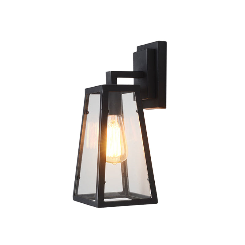 Iron Black Surface Wall Sconce Water Pipe/Cage/Fist-shaped 1-Bulb Industrial Style Wall Mounted Light Fixture