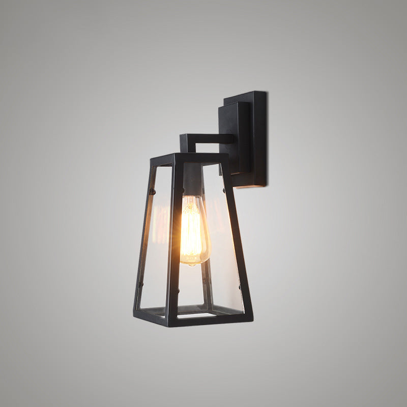 Iron Black Surface Wall Sconce Water Pipe/Cage/Fist-shaped 1-Bulb Industrial Style Wall Mounted Light Fixture