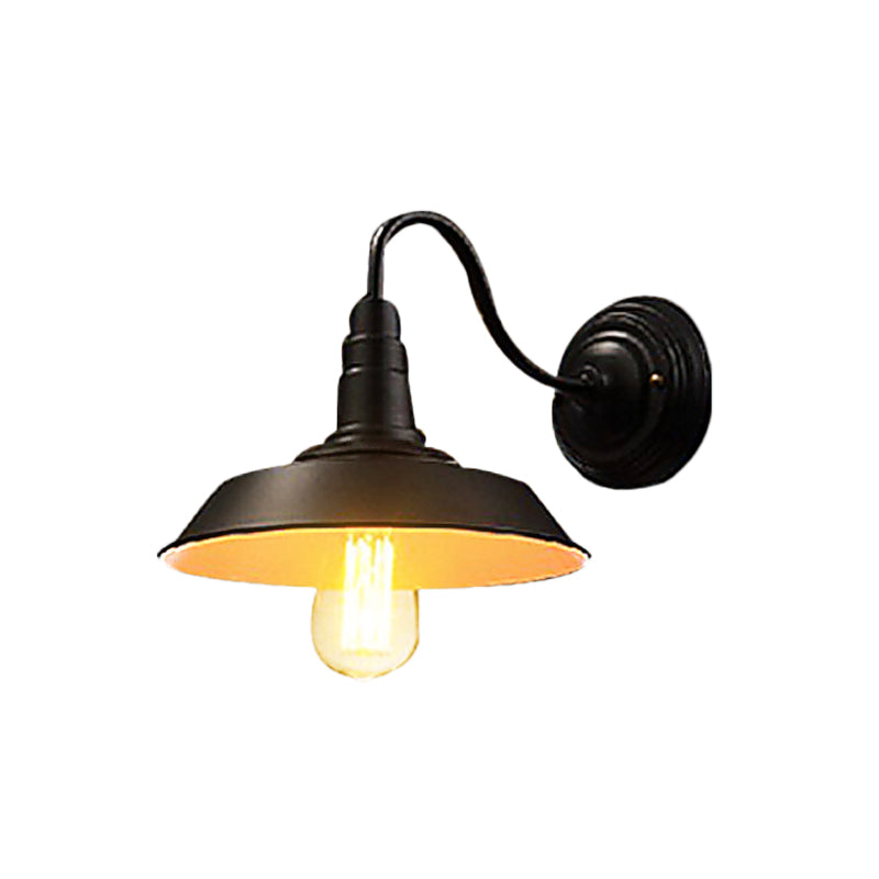 Iron Black Surface Wall Sconce Water Pipe/Cage/Fist-shaped 1-Bulb Industrial Style Wall Mounted Light Fixture
