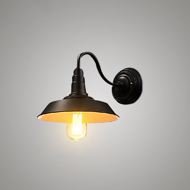 Iron Black Surface Wall Sconce Water Pipe/Cage/Fist-shaped 1-Bulb Industrial Style Wall Mounted Light Fixture