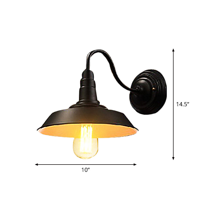 Iron Black Surface Wall Sconce Water Pipe/Cage/Fist-shaped 1-Bulb Industrial Style Wall Mounted Light Fixture