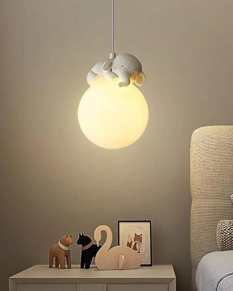Cute animal-shaped moon pendant lamp - Elephant