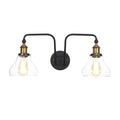 Pears/Bubbles Indoor Wall Lamp Factory Clear Glass 2 Lights Wall Lamp Fixture in Black